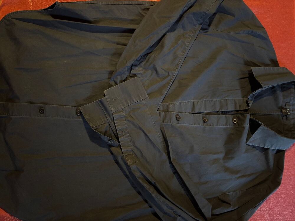 COS Shirt Mens M Black Long Sleeve Button Up Casual Dress Shirt